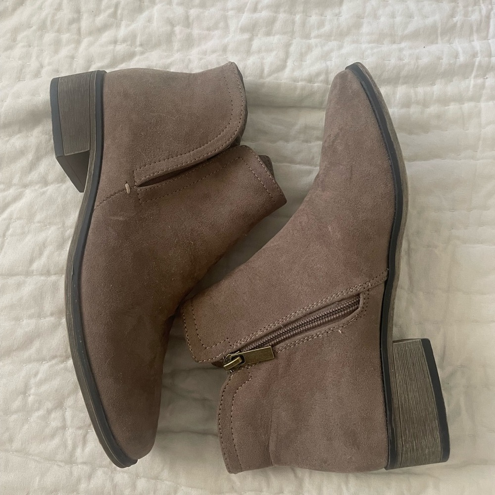Brown Suede Booties